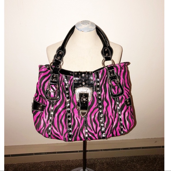pink zebra purse